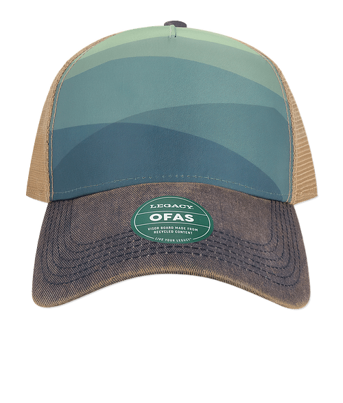 Legacy Old Favorite Pattern Five-Panel Trucker Hat in Rolling Mountains