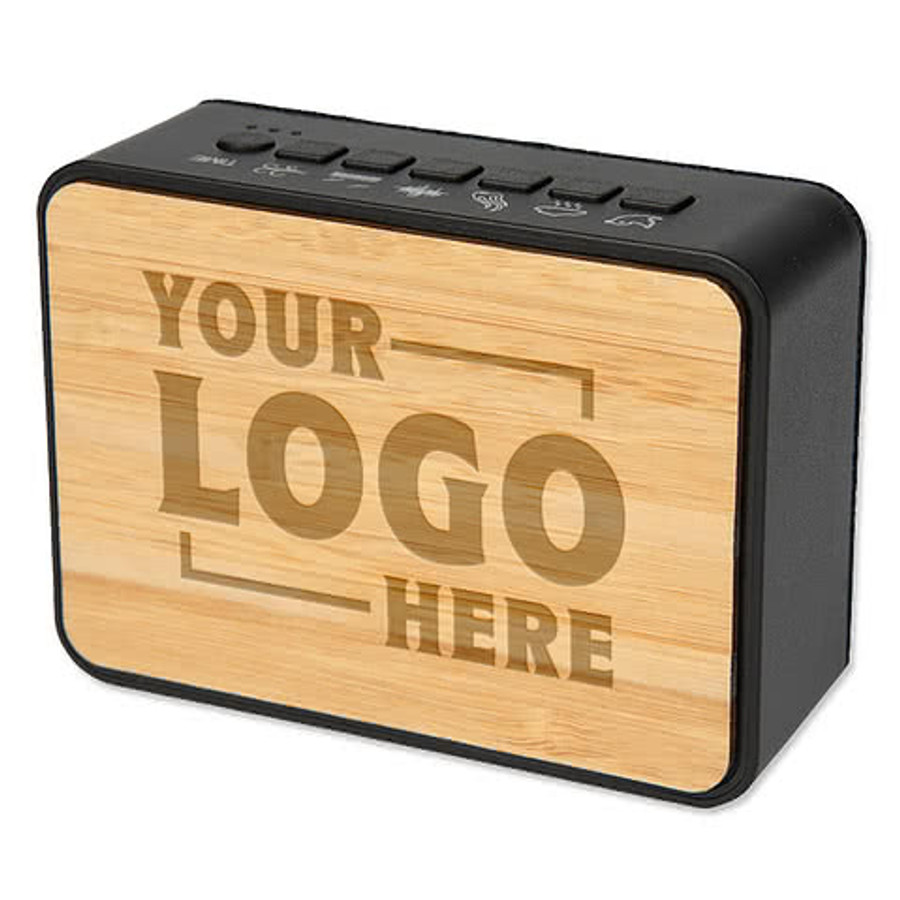 Laser Engraved Sound Asleep Bluetooth Speaker and White Noise Machine in Bamboo / Black