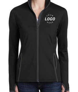 Sport-Tek Women's Sport-Wick Stretch Full Zip Jacket - Color: Black / Charcoal Grey