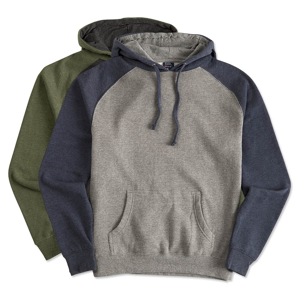 Custom Independent Trading Heather Raglan Pullover Hoodie