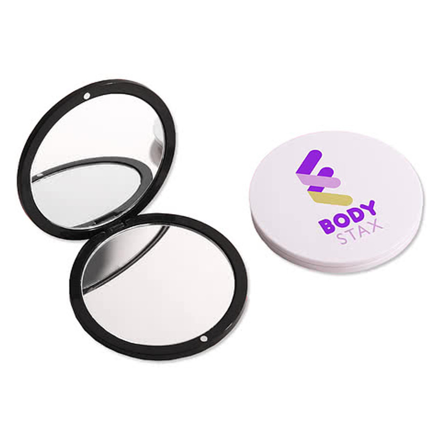 Full Color Kelly Compact Mirror in White