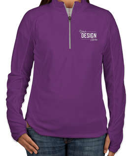 Port Authority Women's Quarter Zip Microfleece Pullover - Color: Amethyst Purple