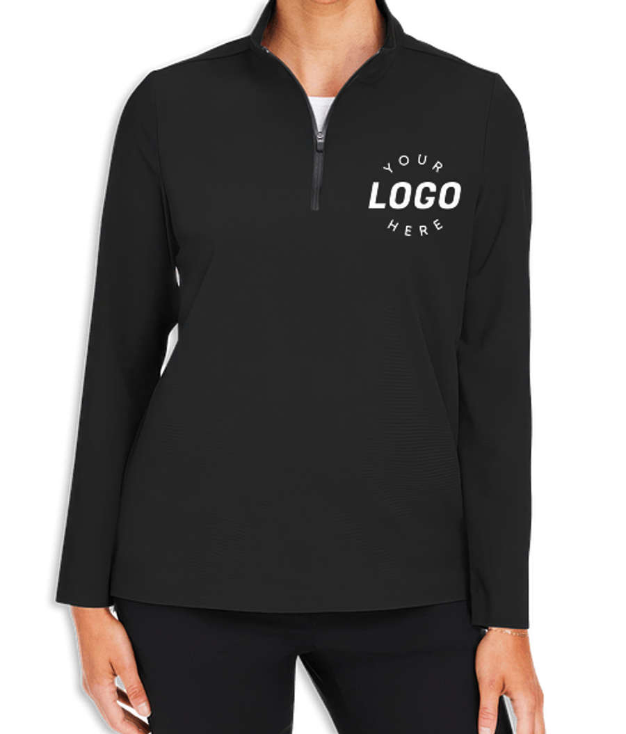 Devon & Jones Women's CrownLux Windsor Performance Quarter Zip - Printed in Black