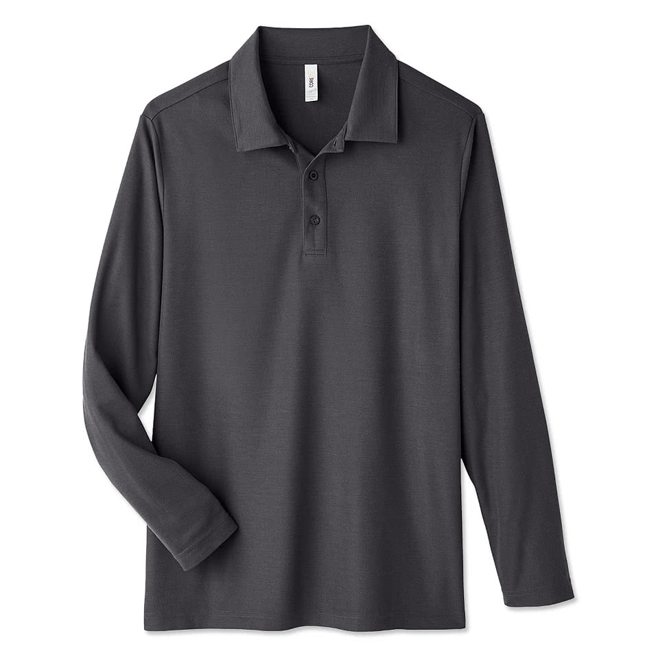 Core 365 Fusion ChromaSoft Long Sleeve Performance Pique Polo - Embroidered