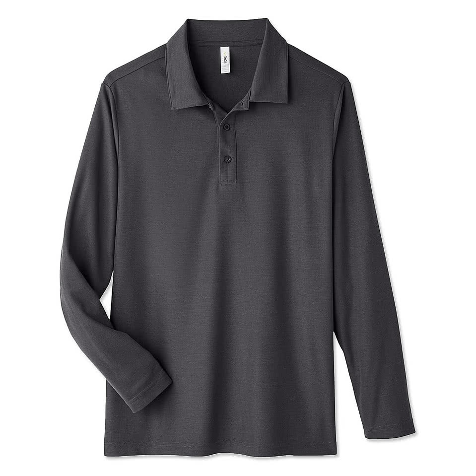 Core 365 Fusion ChromaSoft Long Sleeve Performance Pique Polo - Printed