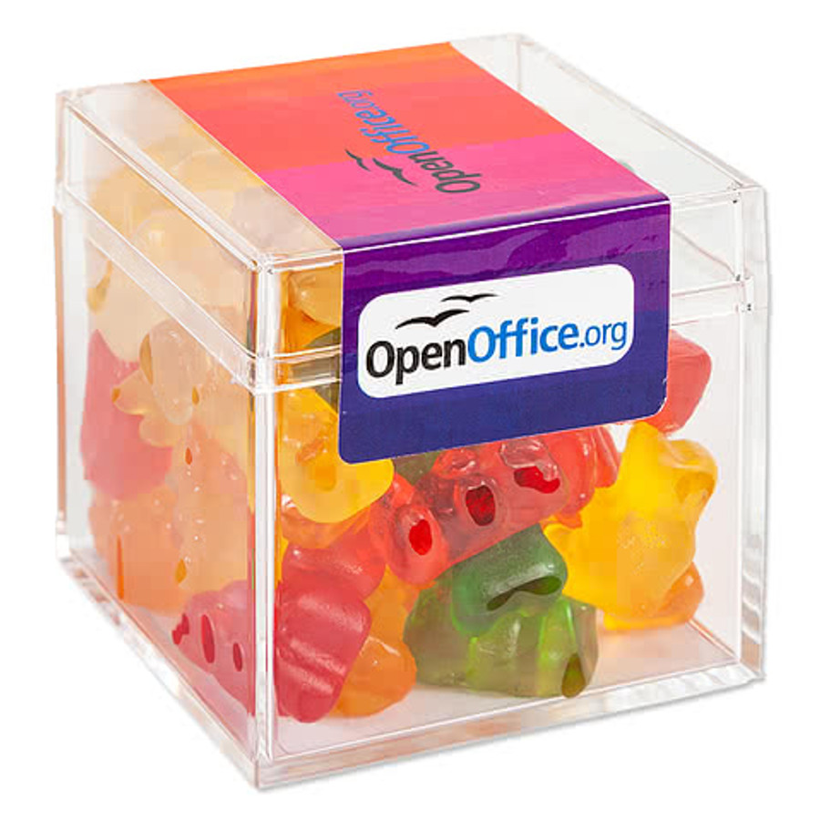 Full Color Sweet Box with Gummy Bears in Maroon
