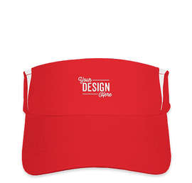 Sport-Tek Colorblock Performance Visor - Color: True Red / White