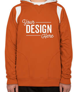 Team 365 Contrast Performance Pullover Hoodie - Color: Sport Burnt Orange / White