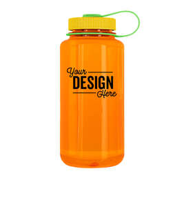 32 oz. Nalgene Tritan Wide Mouth Water Bottle - Color: Orange / Sunflower / Kiwi