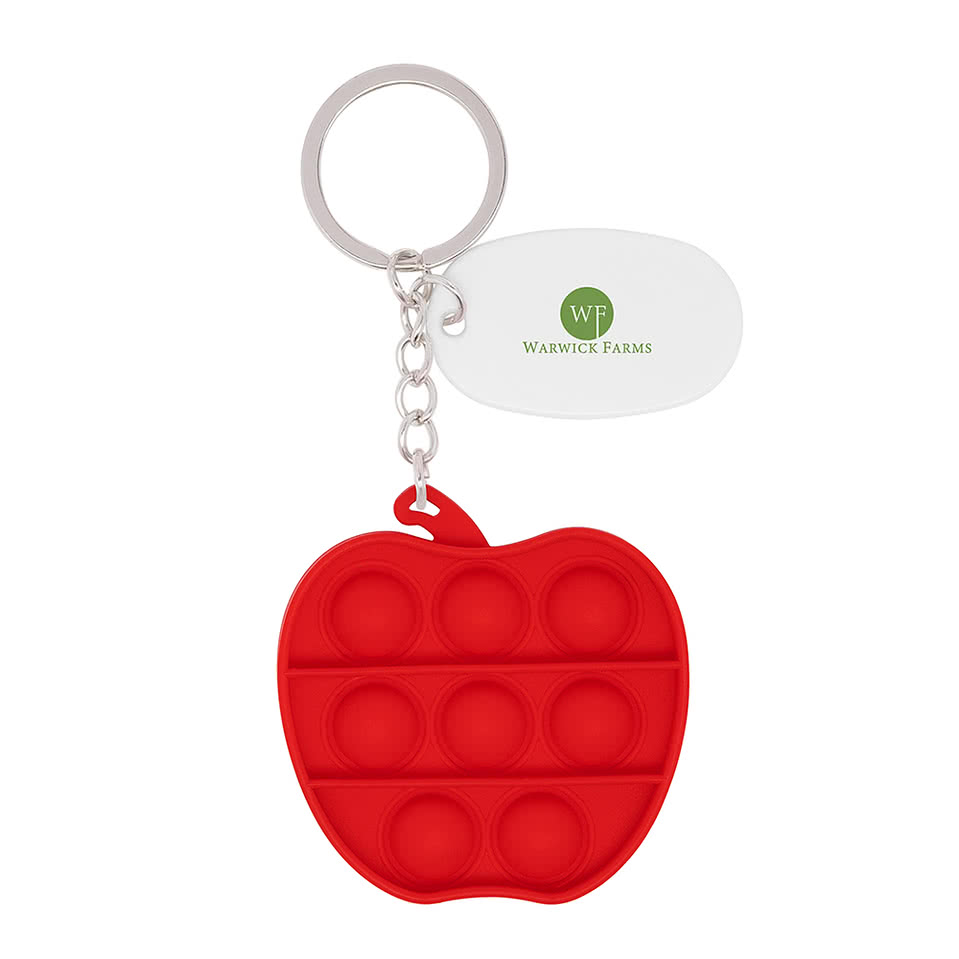 Push Pop Bubble Apple Fidget Keychain