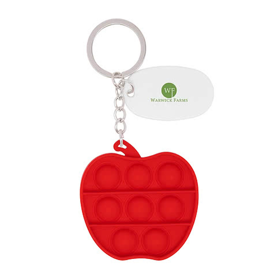 Push Pop Bubble Apple Fidget Keychain