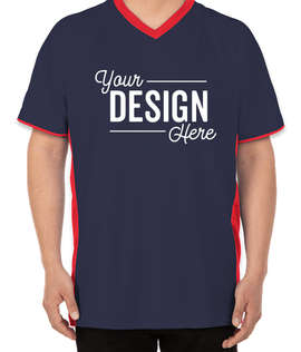 Augusta Cutter+ UPF 50 V-Neck Jersey - Color: Navy / Red