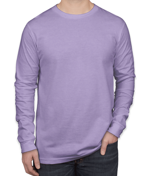 Bella + Canvas Long Sleeve Jersey T-shirt in Heather Dark Lavender