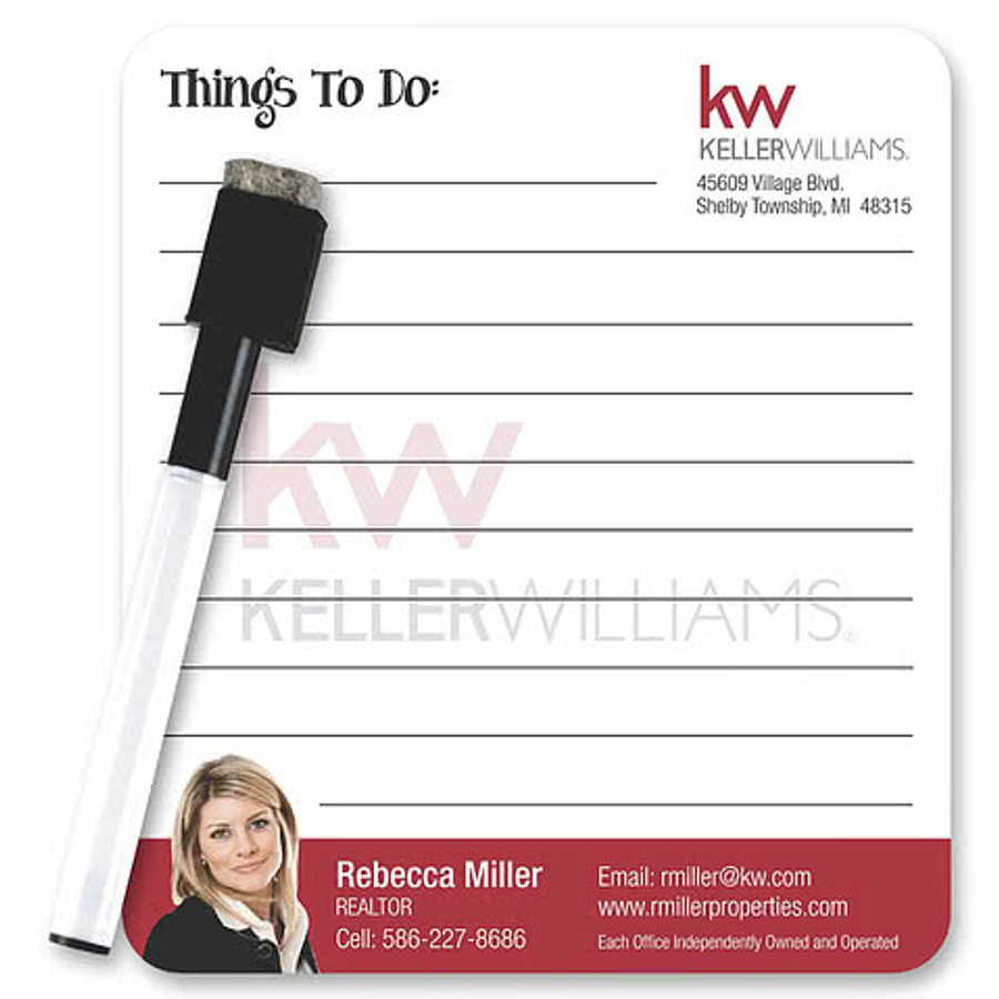 Memo Magnet Dry Erase - Rounnd Corner in .020 Thickness White