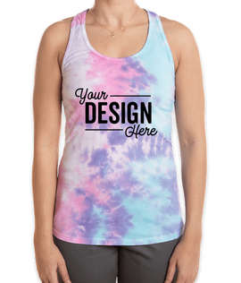 Colortone Women's Tie-Dye Racerback Tank - Color: Cotton Candy
