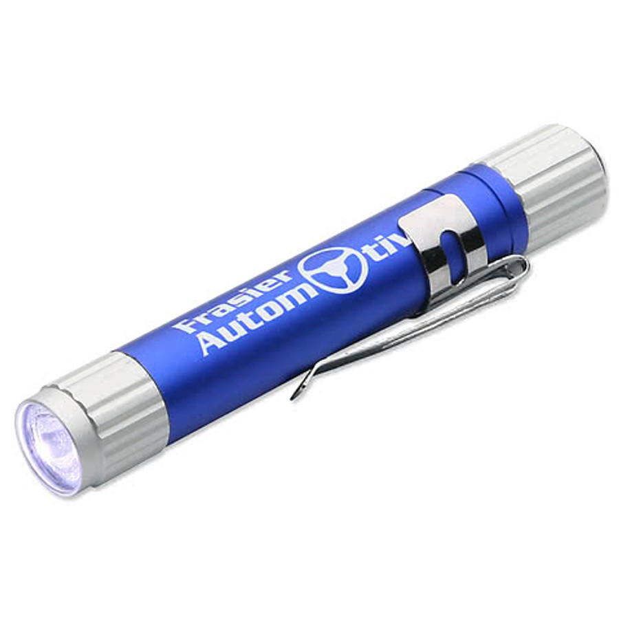 Laser Engraved Aluminum LED Penlight in Black
