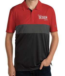 Adidas 100% Recycled Block Polo - Color: Collegiate Red / Grey Five / Black