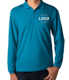 Clique by Cutter & Buck Eco Long Sleeve Performance Pique Polo - Color: Ocean Blue