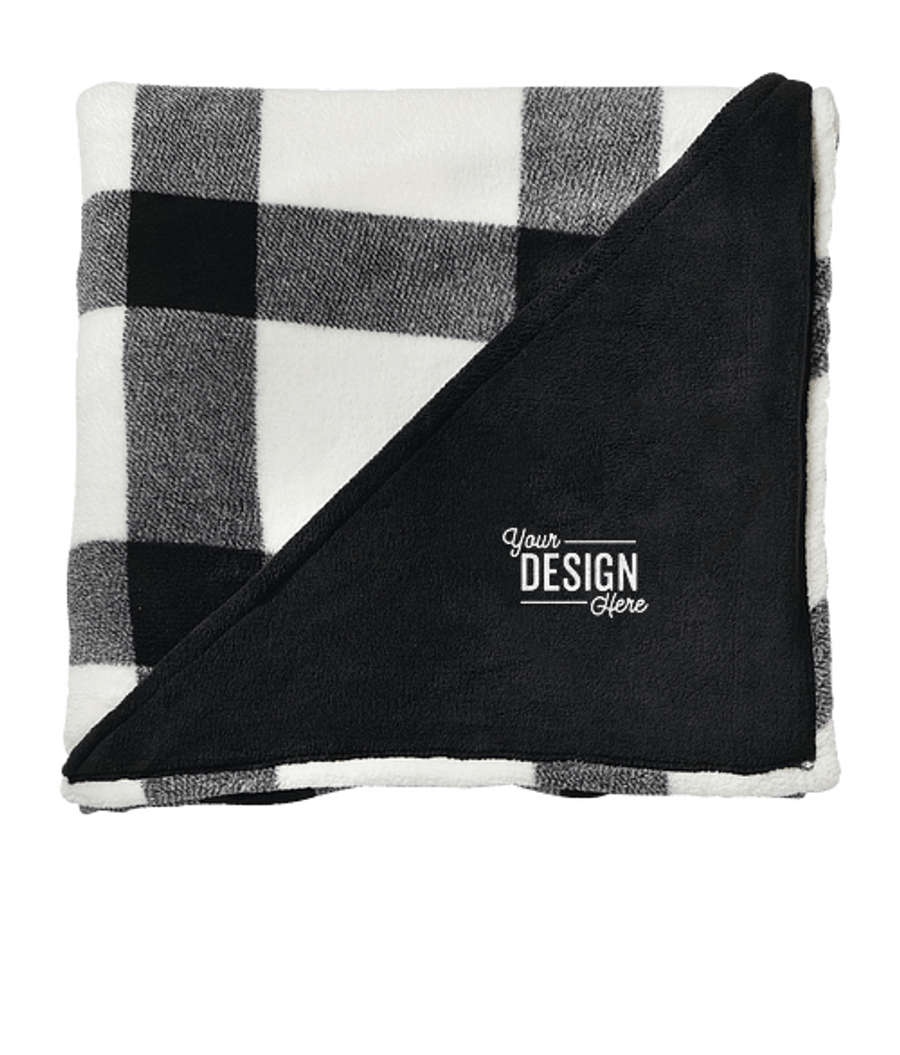 Buffalo Plaid Ultra Plush Throw Blanket in White