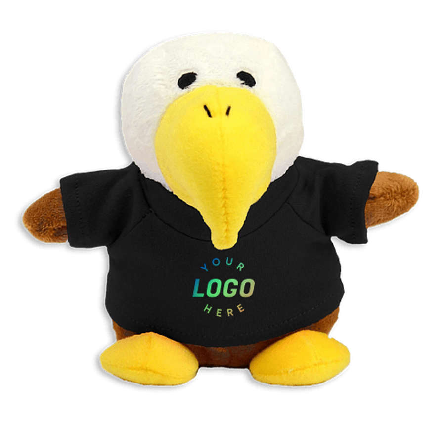 Full Color Bean Bag Buddies 6" Eagle Plush Animal in Black