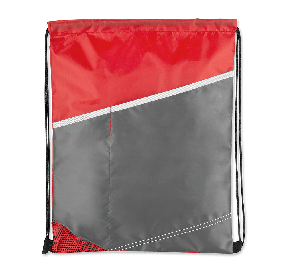 Contrast Diagonal Pocket Drawstring Bag-default