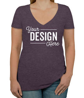 Next Level Women's Slim Fit Tri-Blend Deep V-Neck T-shirt