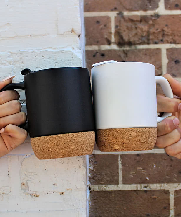 14 oz. Ceramic Cork Base Mug