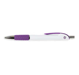 Souvenir Image Grip Pen (black ink) - Color: White / Purple