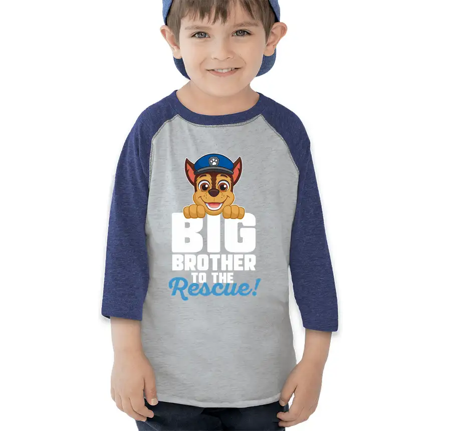 Paw Patrol - Chase - Big Brother Rescue - Rabbit Skins Toddler Raglan T-shirt