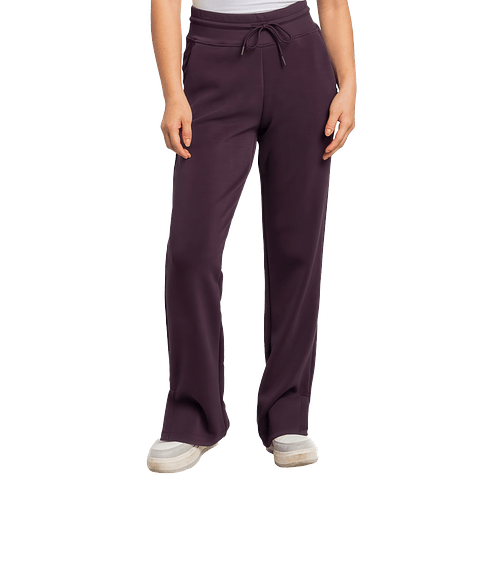 Storm Creek Women's Comfort Zone Recycled Open Bottom Sweatpants in Deep Plum Purple