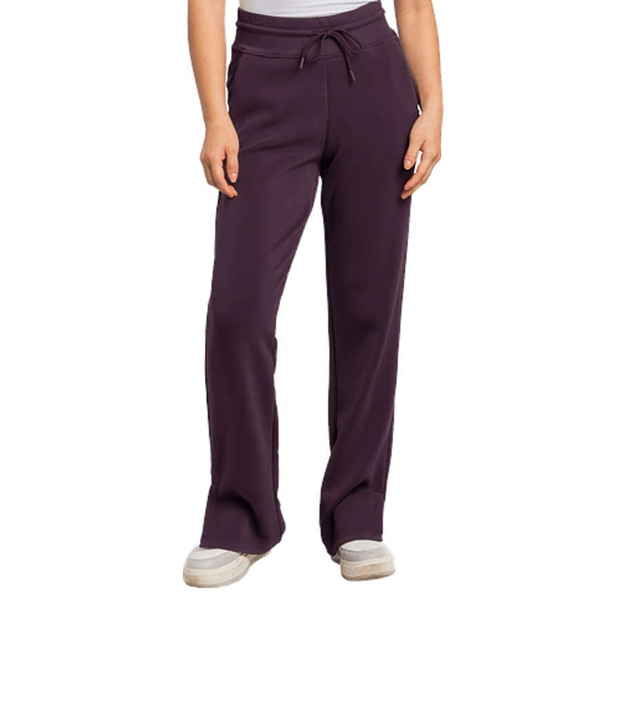 Storm Creek Women's Comfort Zone Recycled Open Bottom Sweatpants in Deep Plum Purple
