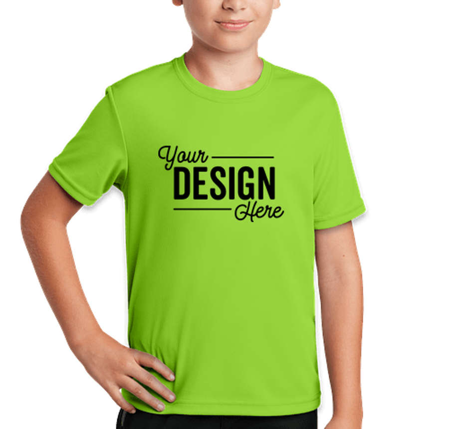 Sport-Tek Youth RacerMesh Performance Shirt in Neon Green