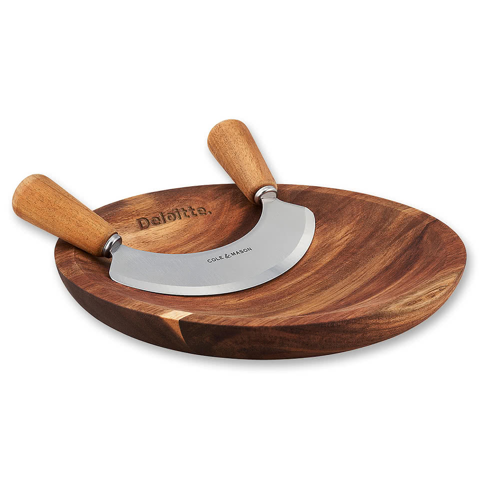 Cole & Mason Ashden Herb Mezzaluna w/Chopping Board