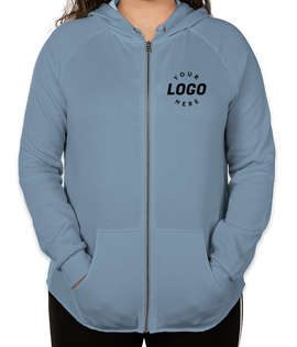 Independent Trading Women's California Wave Wash Zip Hoodie - Color: Misty Blue