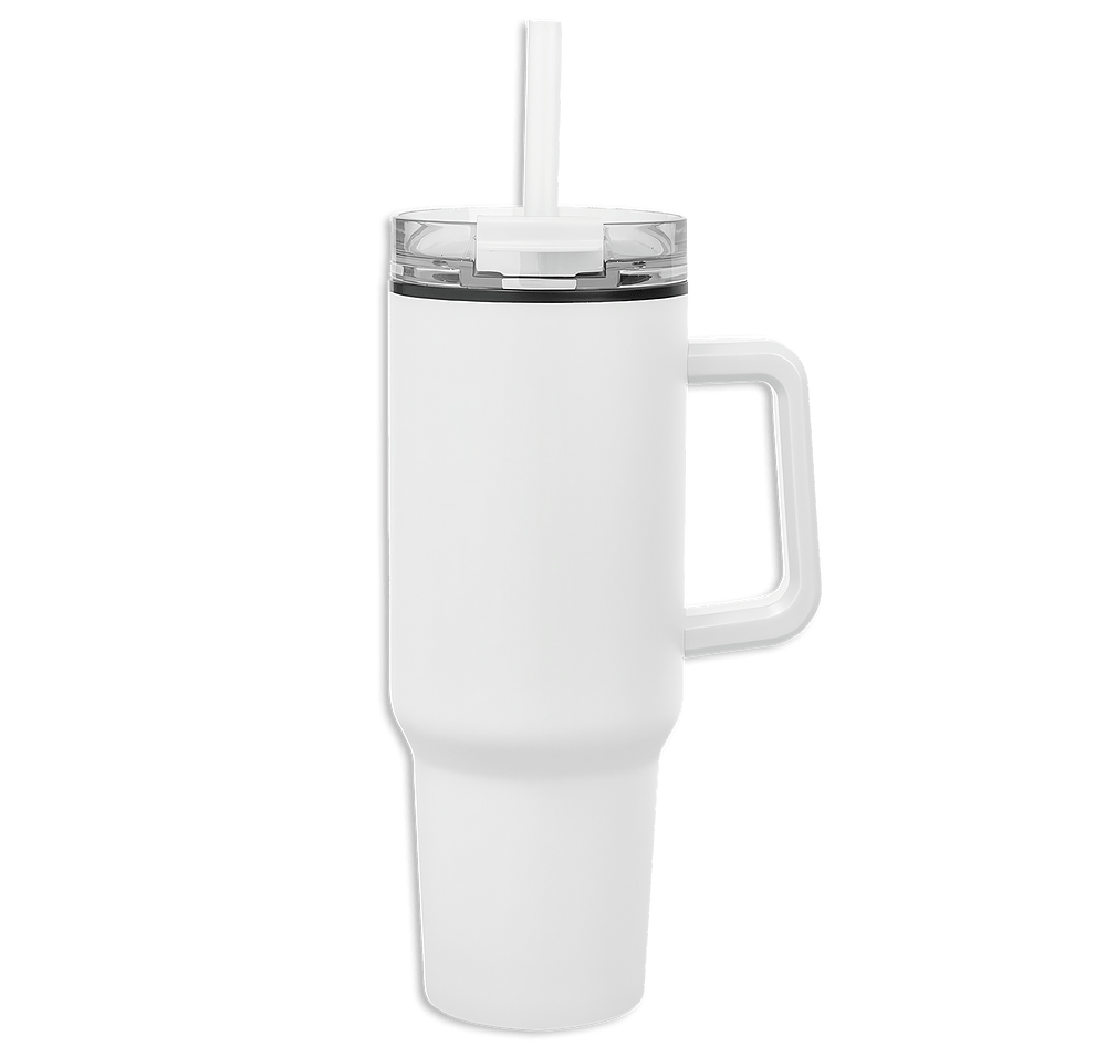 Full Color 40 oz. Quest Stainless Steel Recycled Tumbler with Straw-default