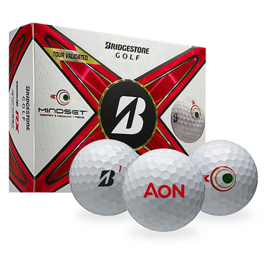 Full Color Bridgestone Tour B RX MindSet Golf Balls (Box of 12) in White