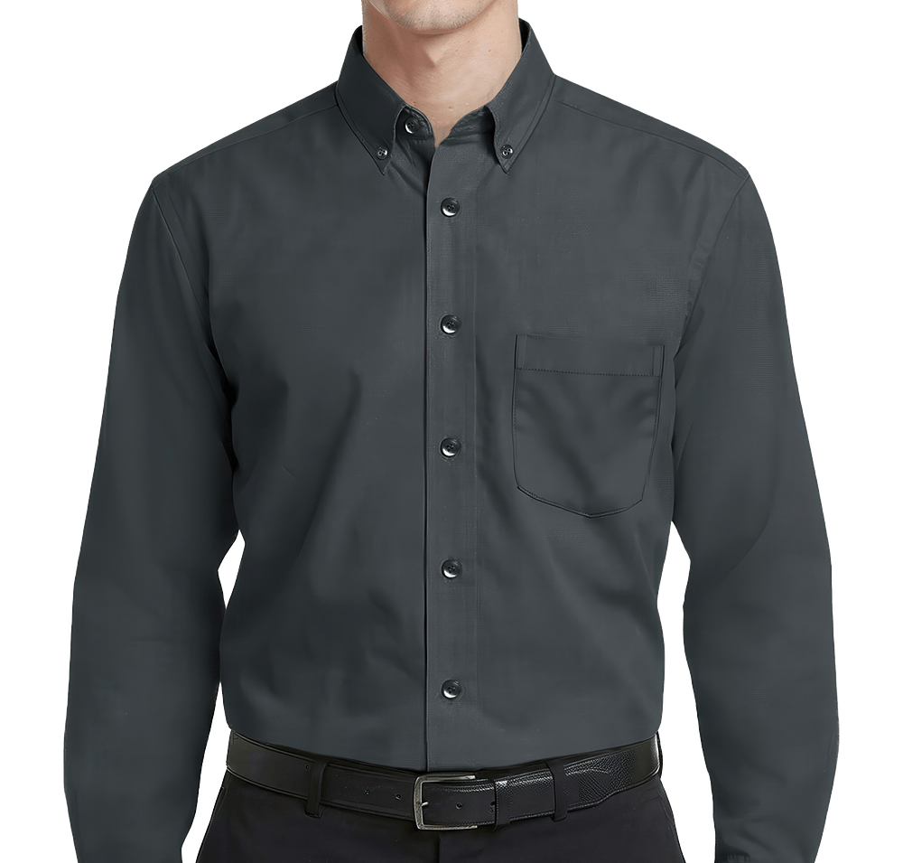 Blue Generation Superblend Poplin Matching Buttons Long Sleeve Dress Shirt-default