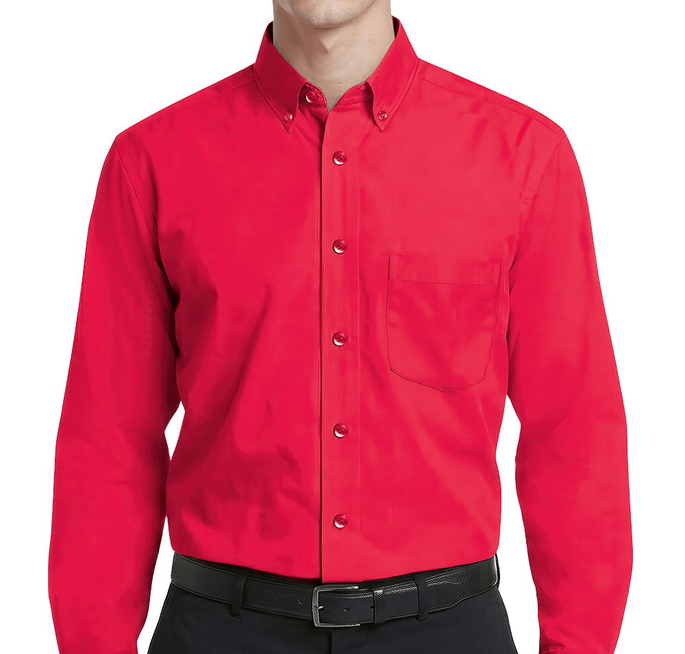 Blue Generation Superblend Poplin Matching Buttons Dress Shirt - Embroidered-default