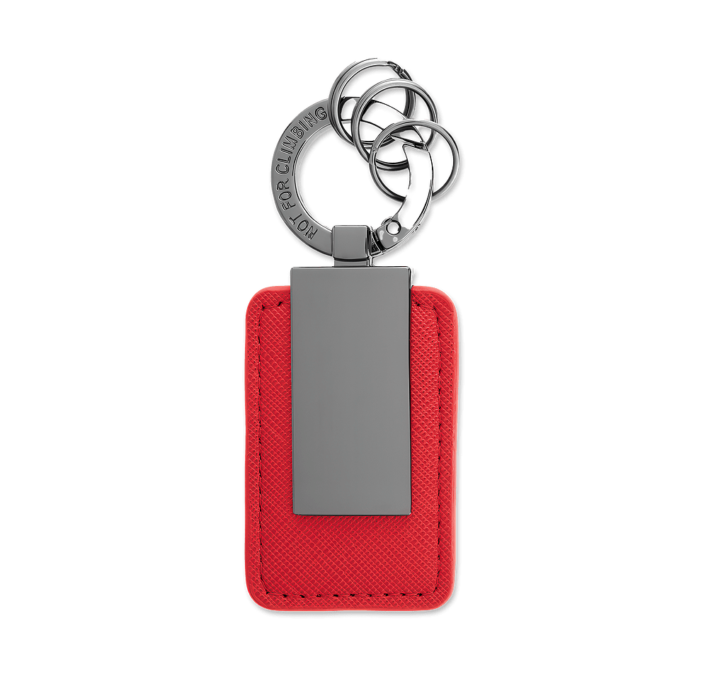 Laser Engraved Leatherette Carabiner Keychain-default