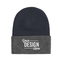 Port & Company Cuff Beanie - Color: Navy / Athletic Oxford