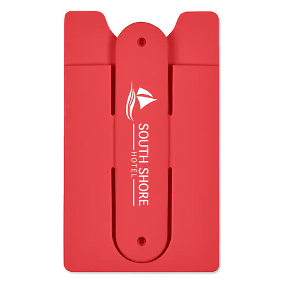 Silicone Phone Wallet with Dual-Orientation Stand in Orange