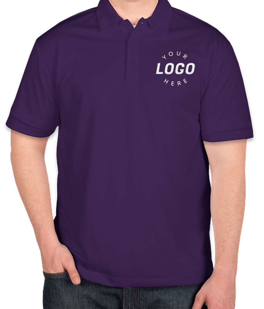 Port Authority Silk Touch Performance Polo - Embroidered in Bright Purple