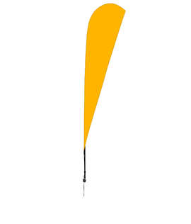 Full Color 11.5' Streamline Teardrop Flag with Ground Spike - Color: Athletic Gold