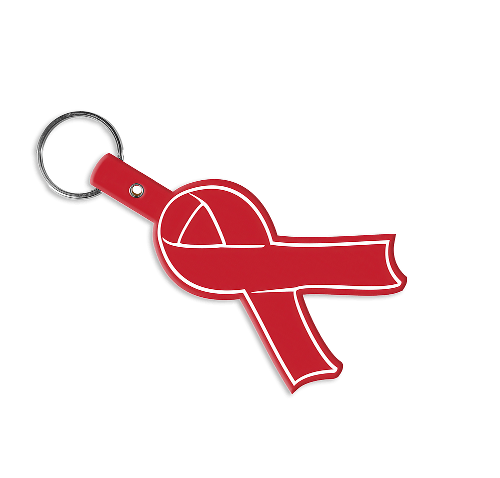 Awareness Ribbon Shaped Flexible Keychain-default