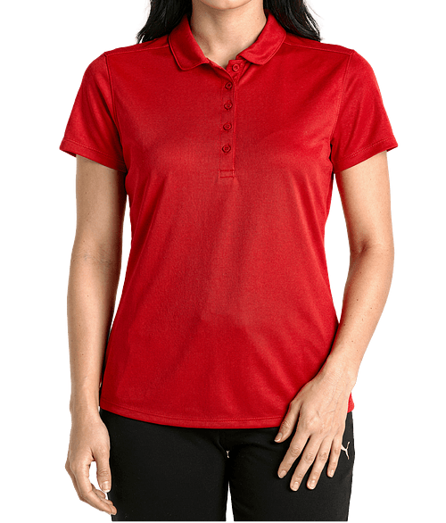 Puma Golf Women's Pure 2.0 Recycled UPF 40+ Performance Polo in Strong Red