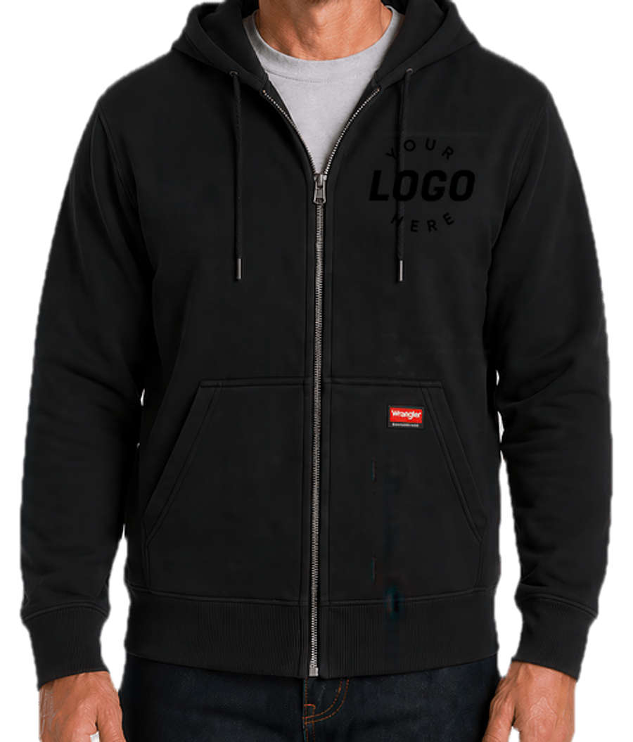 Wrangler Workwear Zip Hoodie - Embroidered in Black