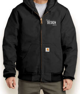 Carhartt Tall Water Repellent Flannel Lined Hooded Jacket - Color: Black