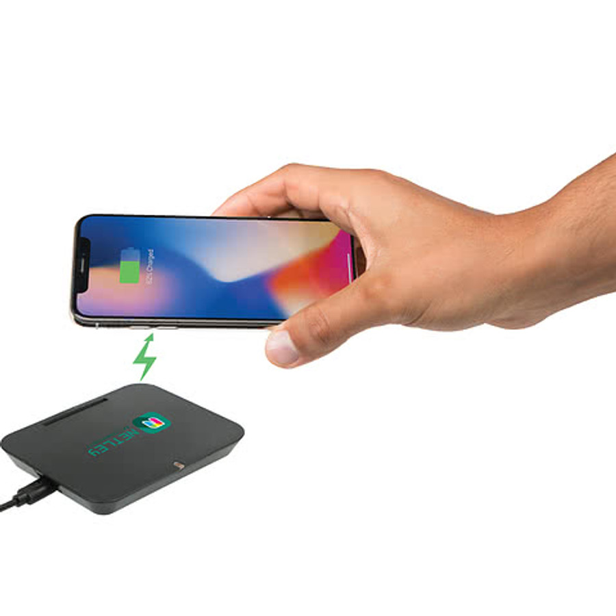 Full Color Optic Portable Wireless Charging Phone Stand in Black