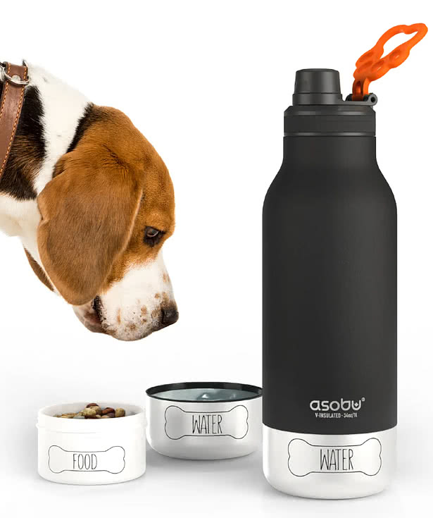 Asobu 34 oz. Buddy 3-in-1 Insulated Water Bottle with Pet Bowl