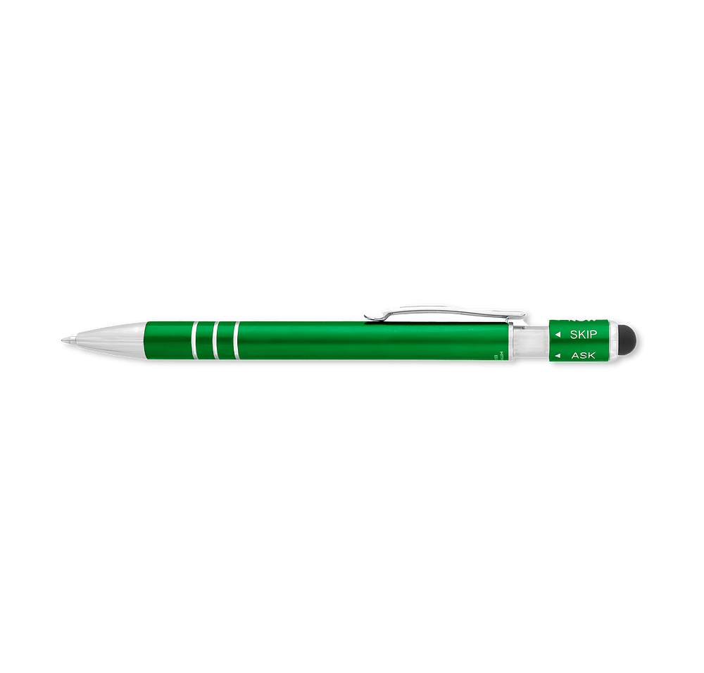 Laser Engraved Recycled Aluminum Spin Top Game Stylus Pen (black ink)-default